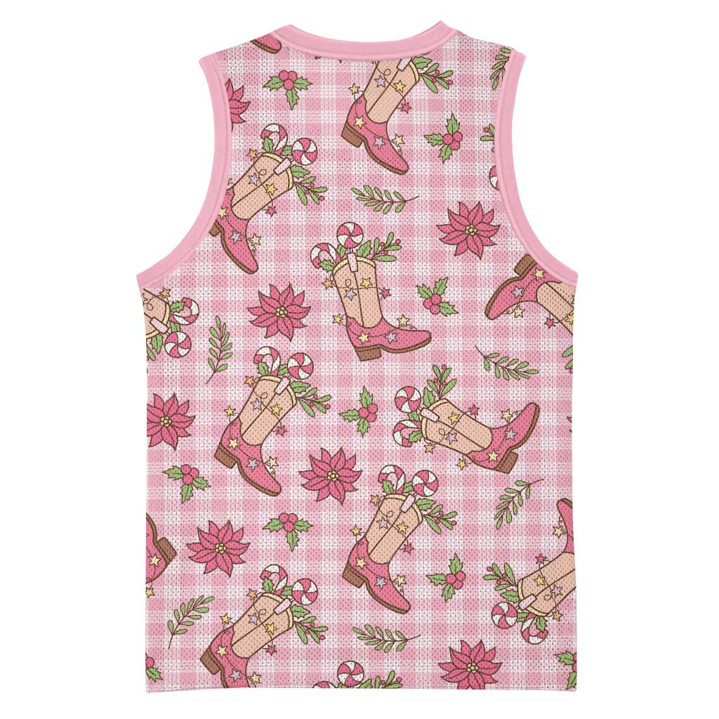 Pink Paniolo Palaka Hawaiian Cowgirl Christmas Basketball Jersey LT9 - Polynesian Pride
