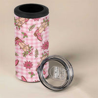Pink Paniolo Palaka Hawaiian Cowgirl Christmas 4 in 1 Can Cooler Tumbler LT9 - Polynesian Pride