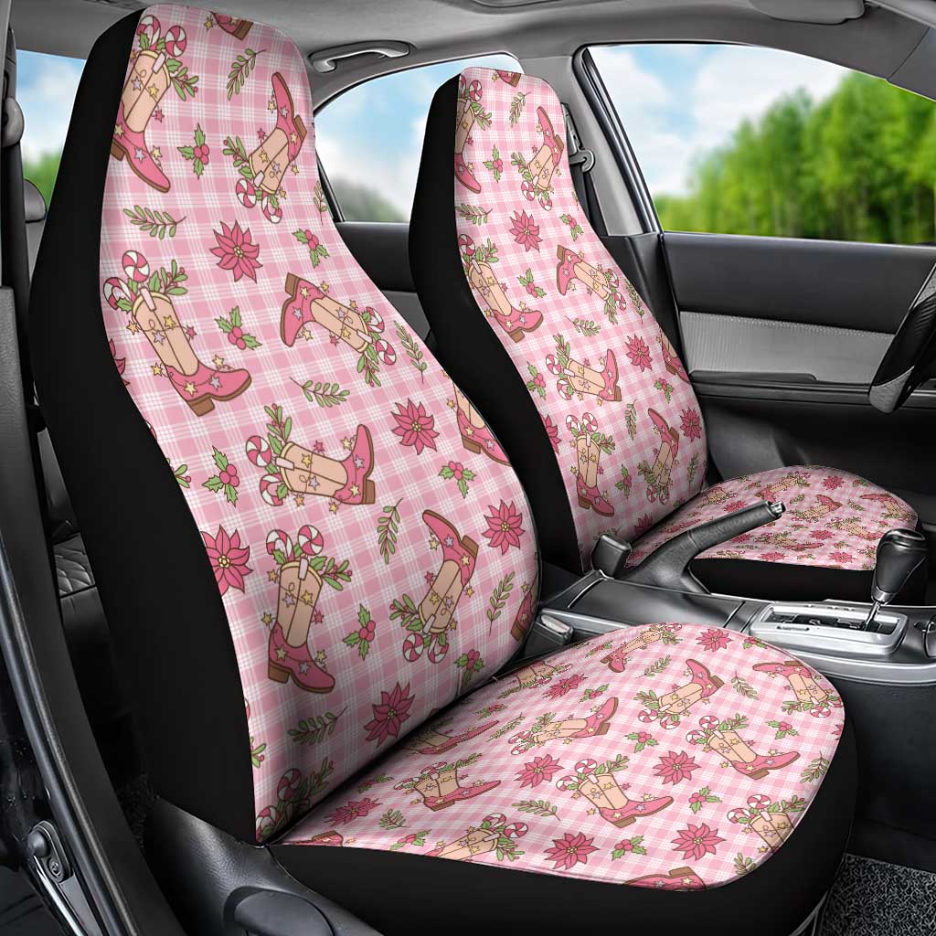 Pink Paniolo Palaka Hawaiian Cowgirl Christmas Car Seat Cover LT9 - Polynesian Pride