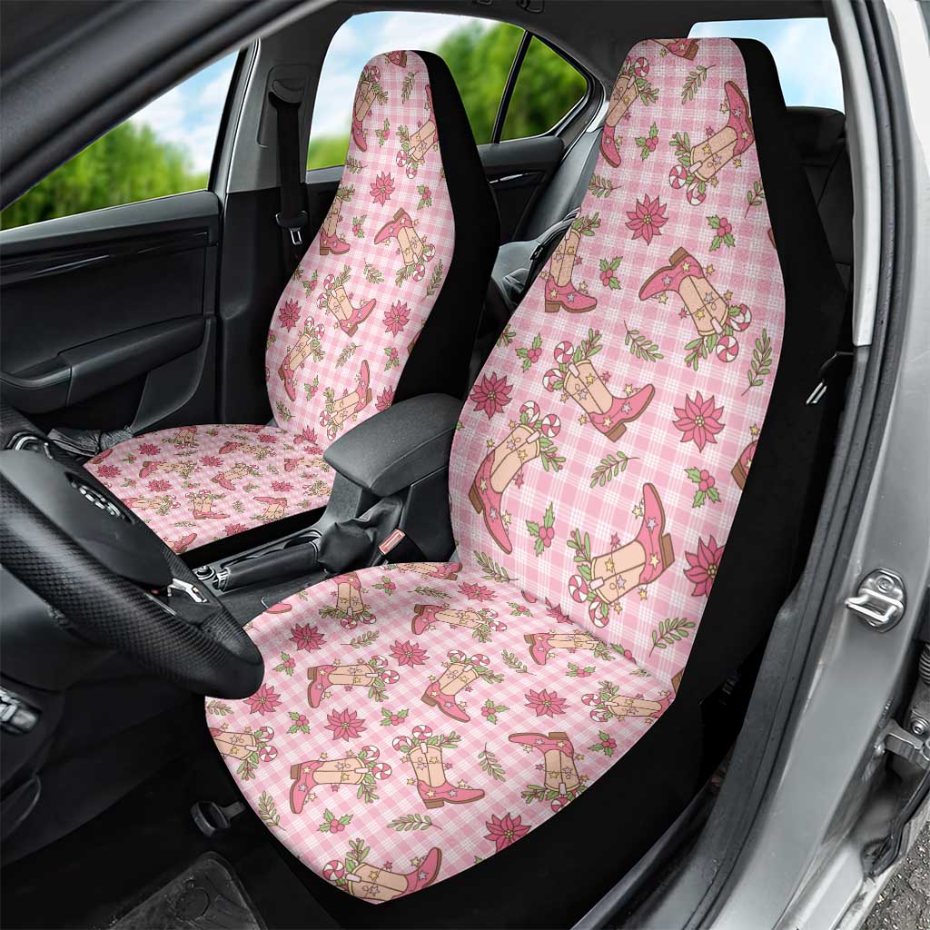 Pink Paniolo Palaka Hawaiian Cowgirl Christmas Car Seat Cover LT9 - Polynesian Pride