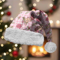 Pink Paniolo Palaka Hawaiian Cowgirl Christmas Santa Hat LT9 With Fur Pink - Polynesian Pride