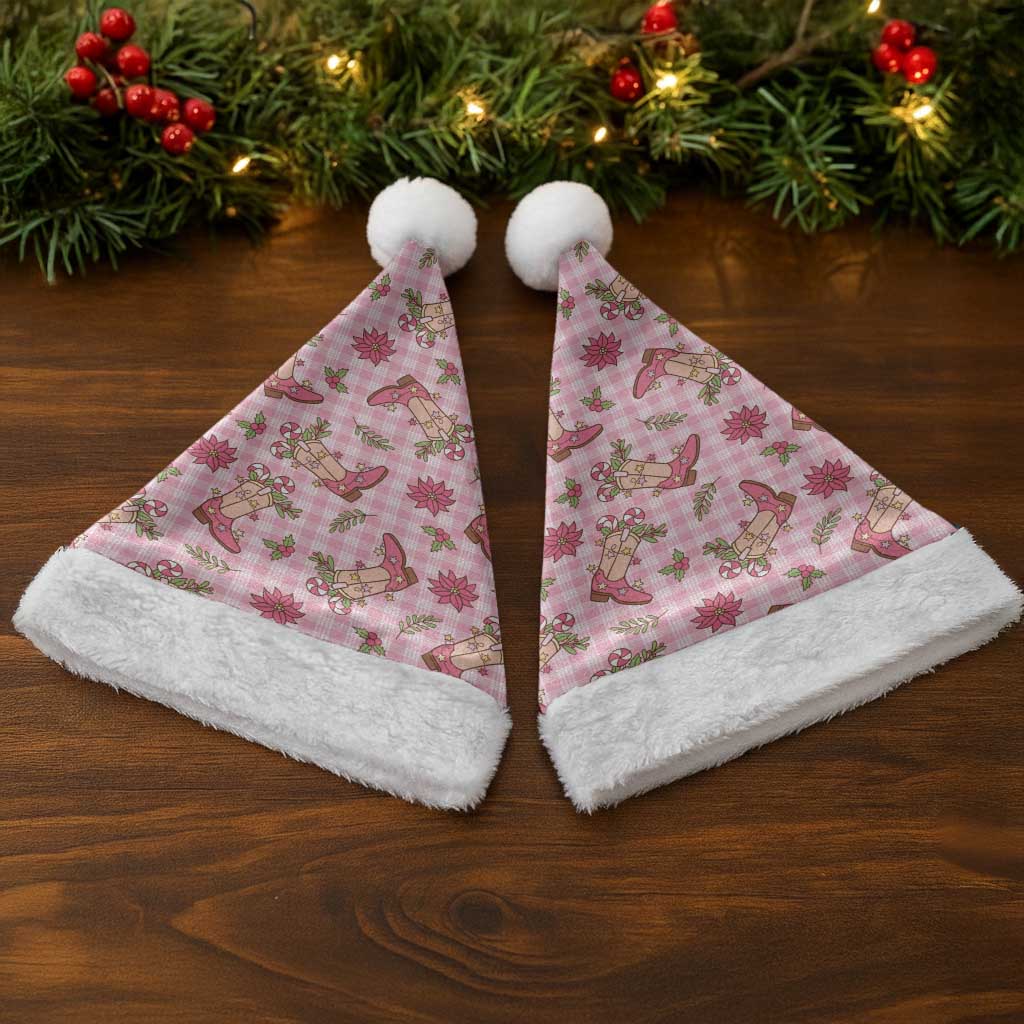Pink Paniolo Palaka Hawaiian Cowgirl Christmas Santa Hat LT9 - Polynesian Pride