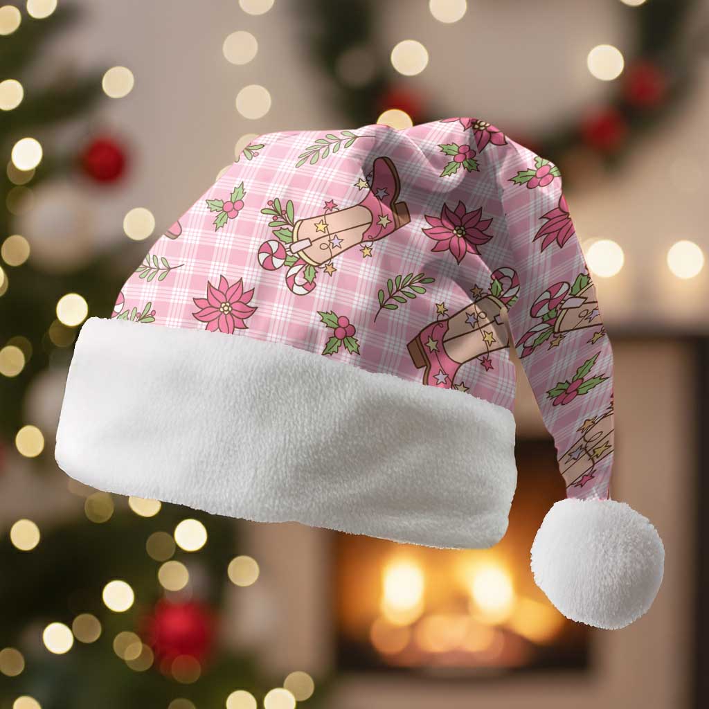 Pink Paniolo Palaka Hawaiian Cowgirl Christmas Santa Hat LT9 Without Fur Pink - Polynesian Pride