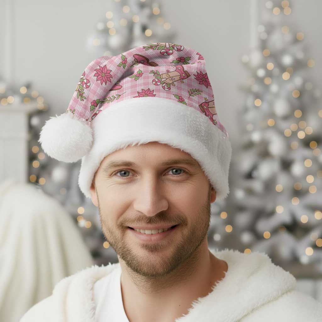 Pink Paniolo Palaka Hawaiian Cowgirl Christmas Santa Hat LT9 - Polynesian Pride