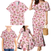 Pink Paniolo Palaka Hawaiian Cowgirl Christmas Family Matching Mermaid Dress and Hawaiian Shirt LT9 - Polynesian Pride