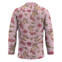 Pink Paniolo Palaka Hawaiian Cowgirl Christmas Hockey Jersey LT9 - Polynesian Pride