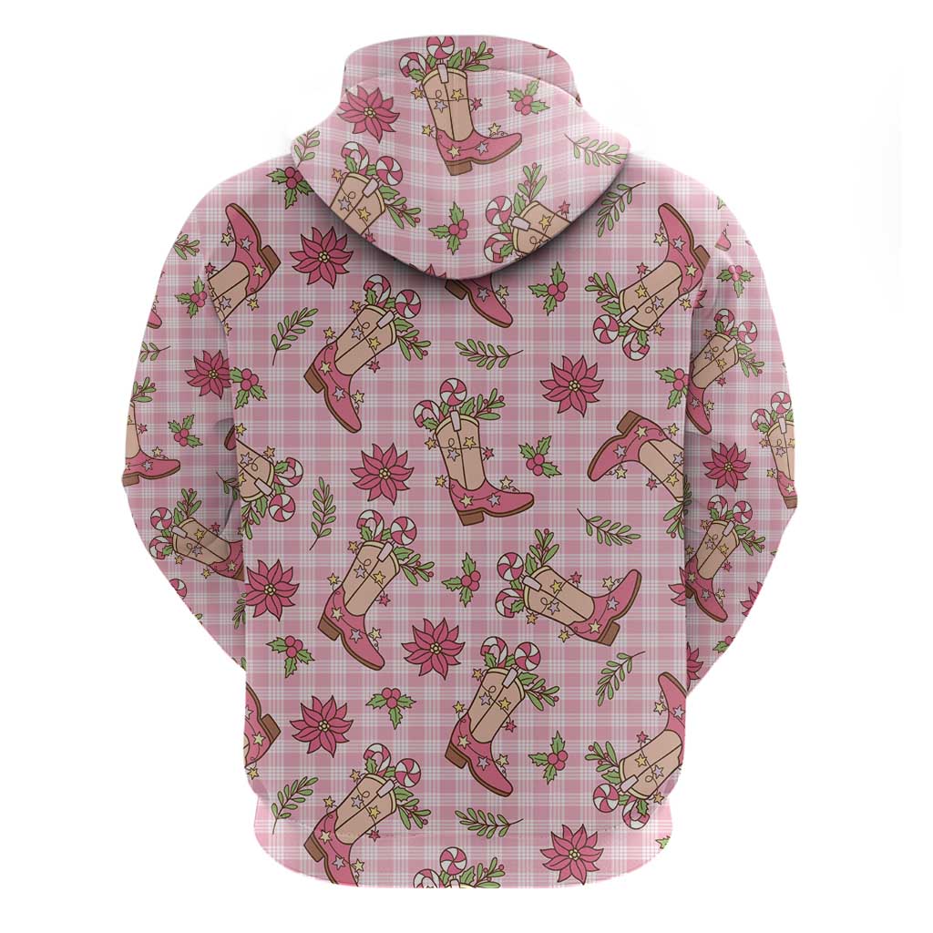 Pink Paniolo Palaka Hawaiian Cowgirl Christmas Hoodie LT9 - Polynesian Pride