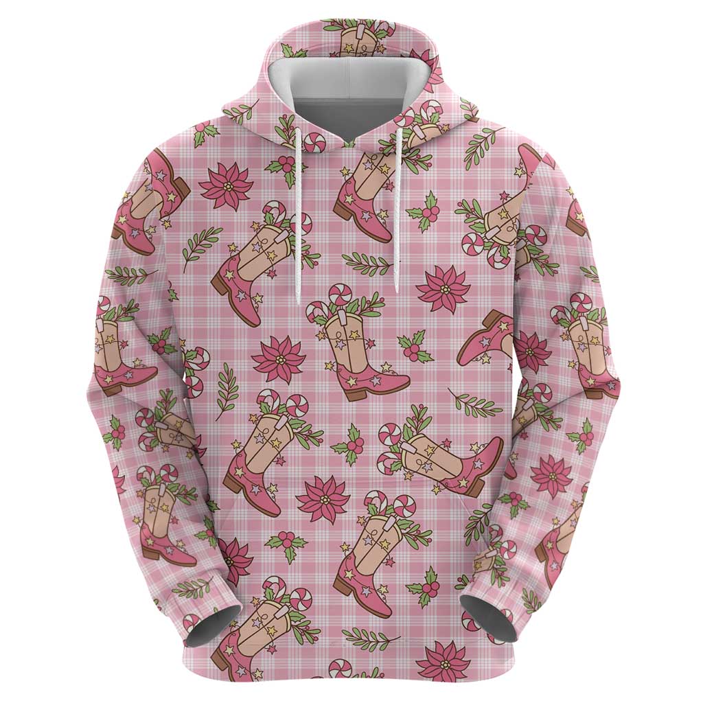 Pink Paniolo Palaka Hawaiian Cowgirl Christmas Hoodie LT9 - Polynesian Pride