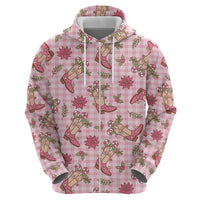 Pink Paniolo Palaka Hawaiian Cowgirl Christmas Hoodie LT9 - Polynesian Pride