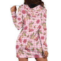 Pink Paniolo Palaka Hawaiian Cowgirl Christmas Hoodie Dress LT9 - Polynesian Pride