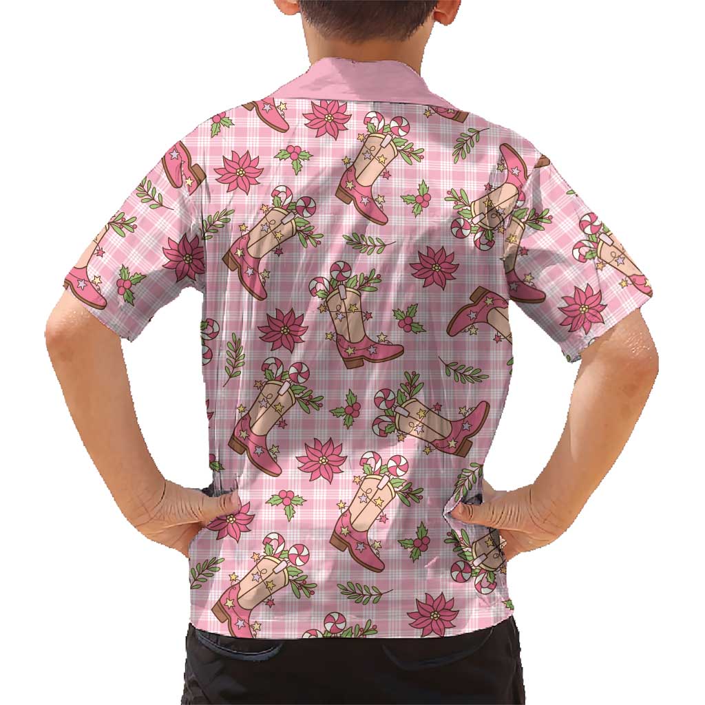 Pink Paniolo Palaka Hawaiian Cowgirl Christmas Kid Hawaiian Shirt LT9 - Polynesian Pride