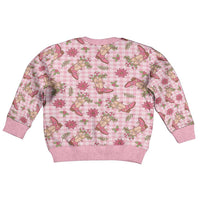 Pink Paniolo Palaka Hawaiian Cowgirl Christmas Kid Ugly Christmas Sweater LT9 - Polynesian Pride
