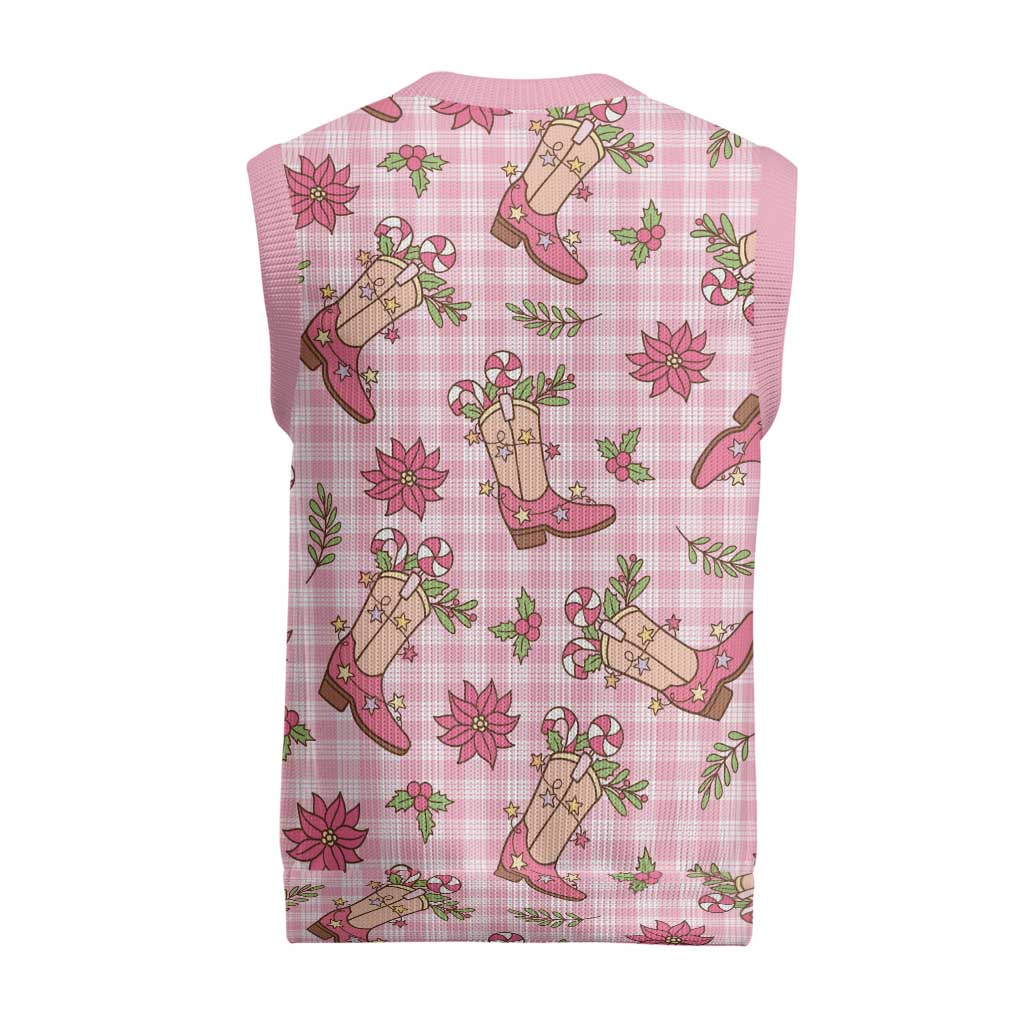 Pink Paniolo Palaka Hawaiian Cowgirl Christmas Knitted V-Neck Vest LT9 - Polynesian Pride