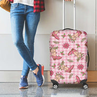 Pink Paniolo Palaka Hawaiian Cowgirl Christmas Luggage Cover LT9 - Polynesian Pride