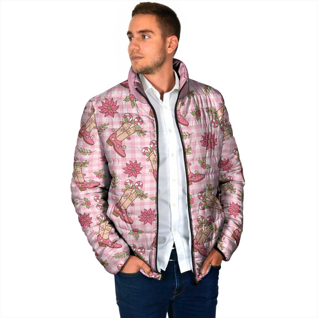 Pink Paniolo Palaka Hawaiian Cowgirl Christmas Padded Jacket - Polynesian Pride