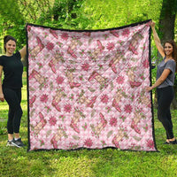 Pink Paniolo Palaka Hawaiian Cowgirl Christmas Quilt LT9 - Polynesian Pride