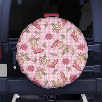 Pink Paniolo Palaka Hawaiian Cowgirl Christmas Spare Tire Cover LT9 No hole Pink - Polynesian Pride