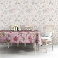 Pink Paniolo Palaka Hawaiian Cowgirl Christmas Tablecloth - Polynesian Pride