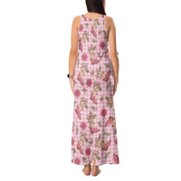 Pink Paniolo Palaka Hawaiian Cowgirl Christmas Tank Maxi Dress LT9 - Polynesian Pride
