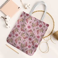 Pink Paniolo Palaka Hawaiian Cowgirl Christmas Tote Bag - Polynesian Pride