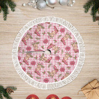 Pink Paniolo Palaka Hawaiian Cowgirl Christmas Tree Skirt - Polynesian Pride