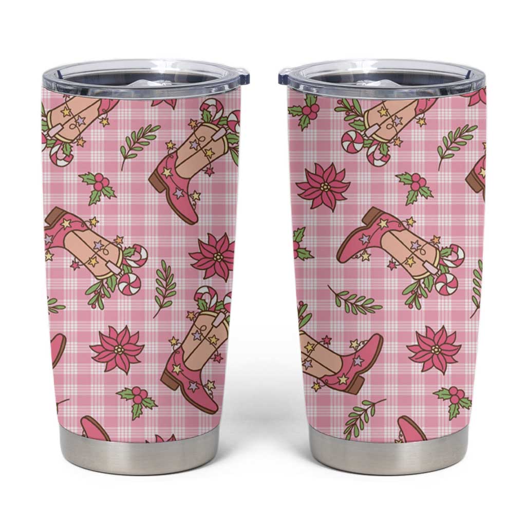 Pink Paniolo Palaka Hawaiian Cowgirl Christmas Tumbler Cup LT9 Pink - Polynesian Pride