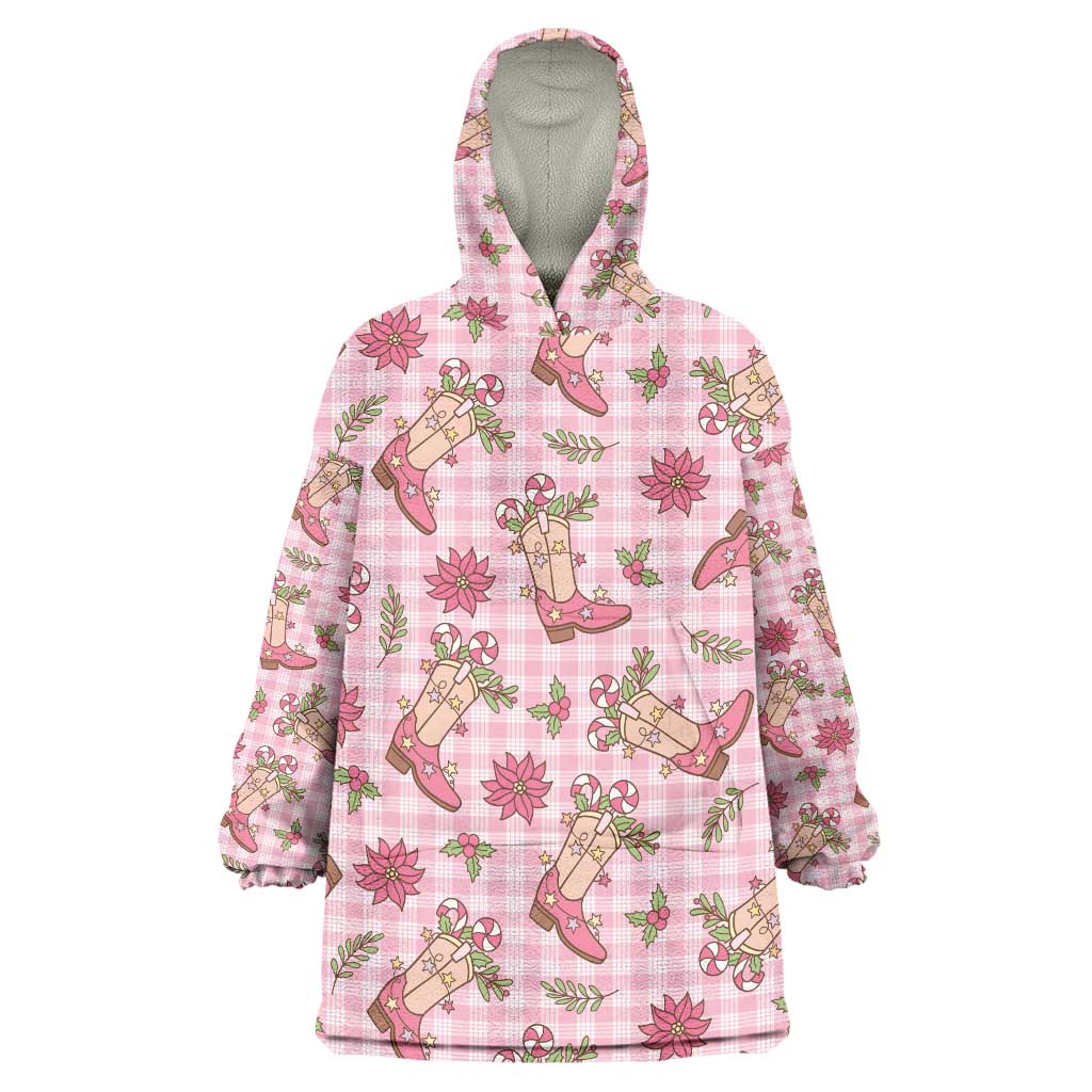 Pink Paniolo Palaka Hawaiian Cowgirl Christmas Wearable Blanket Hoodie LT9 One Size Pink - Polynesian Pride