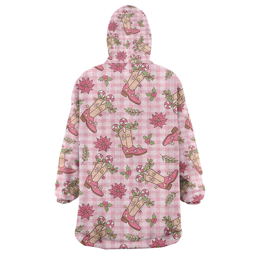 Pink Paniolo Palaka Hawaiian Cowgirl Christmas Wearable Blanket Hoodie LT9 - Polynesian Pride