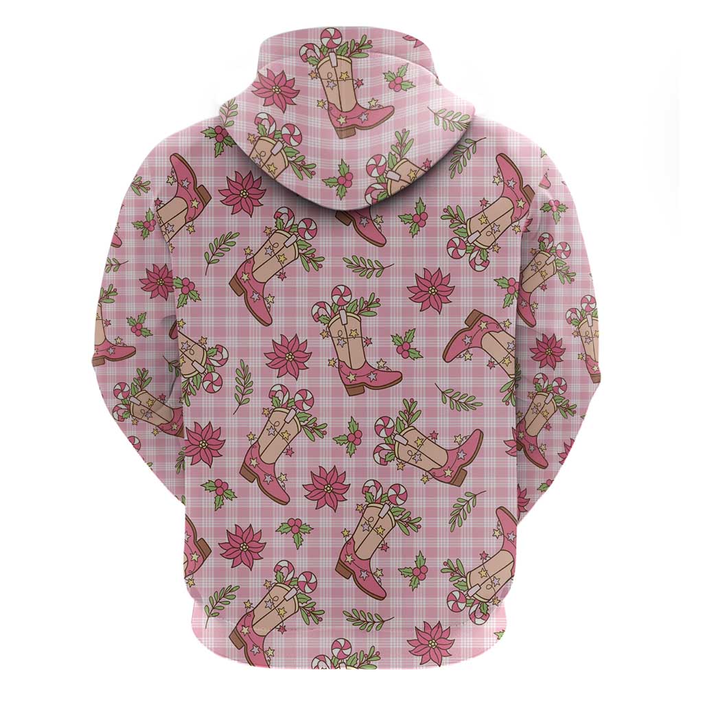 Pink Paniolo Palaka Hawaiian Cowgirl Christmas Zip Hoodie LT9 - Polynesian Pride