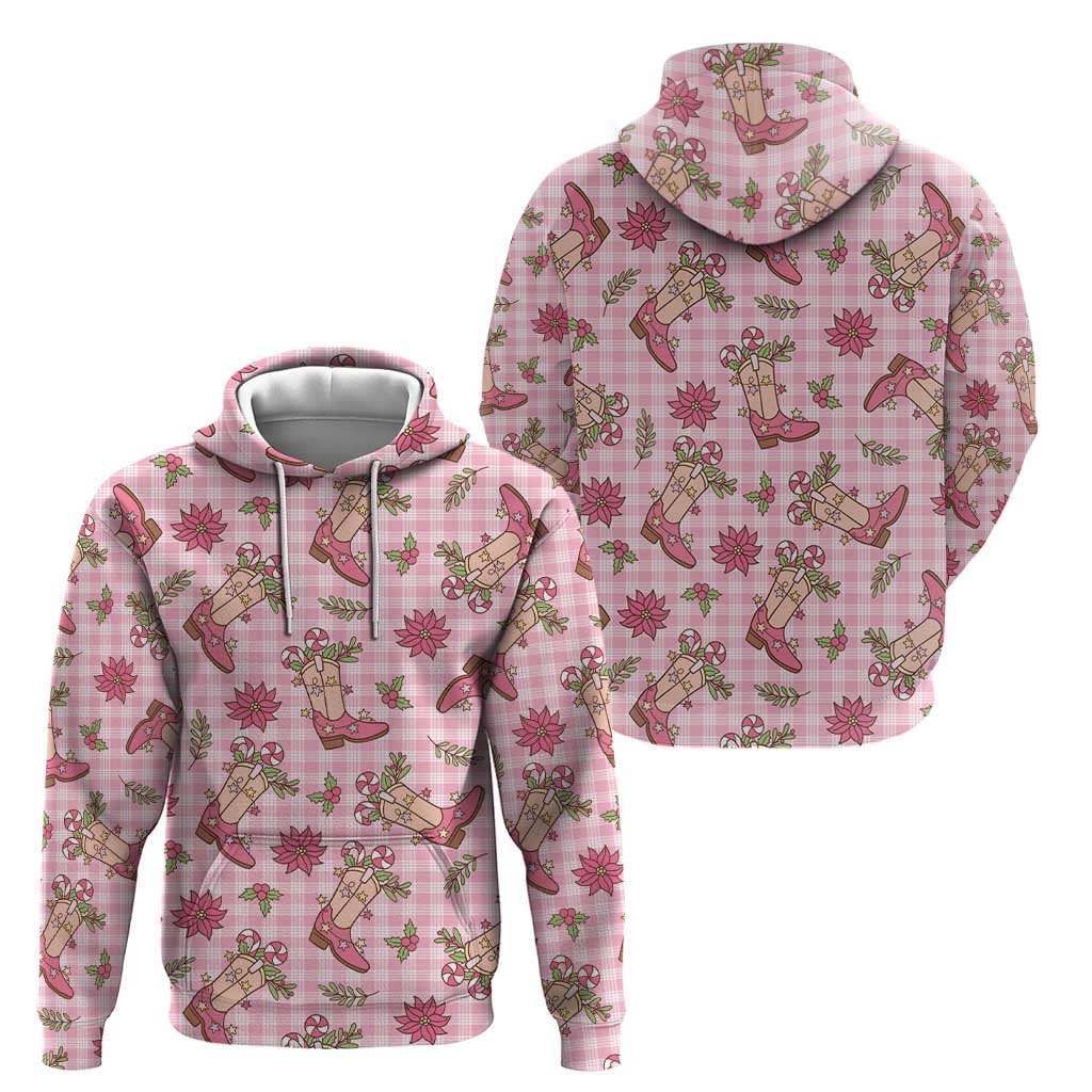 Pink Paniolo Palaka Hawaiian Cowgirl Christmas Zip Hoodie LT9 - Polynesian Pride