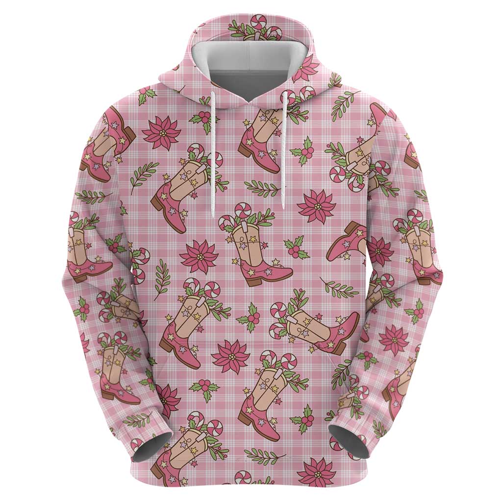 Pink Paniolo Palaka Hawaiian Cowgirl Christmas Zip Hoodie LT9 - Polynesian Pride