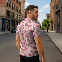 Pink Paniolo Palaka Hawaiian Cowgirl Christmas Zipper Polo Shirt LT9 - Polynesian Pride