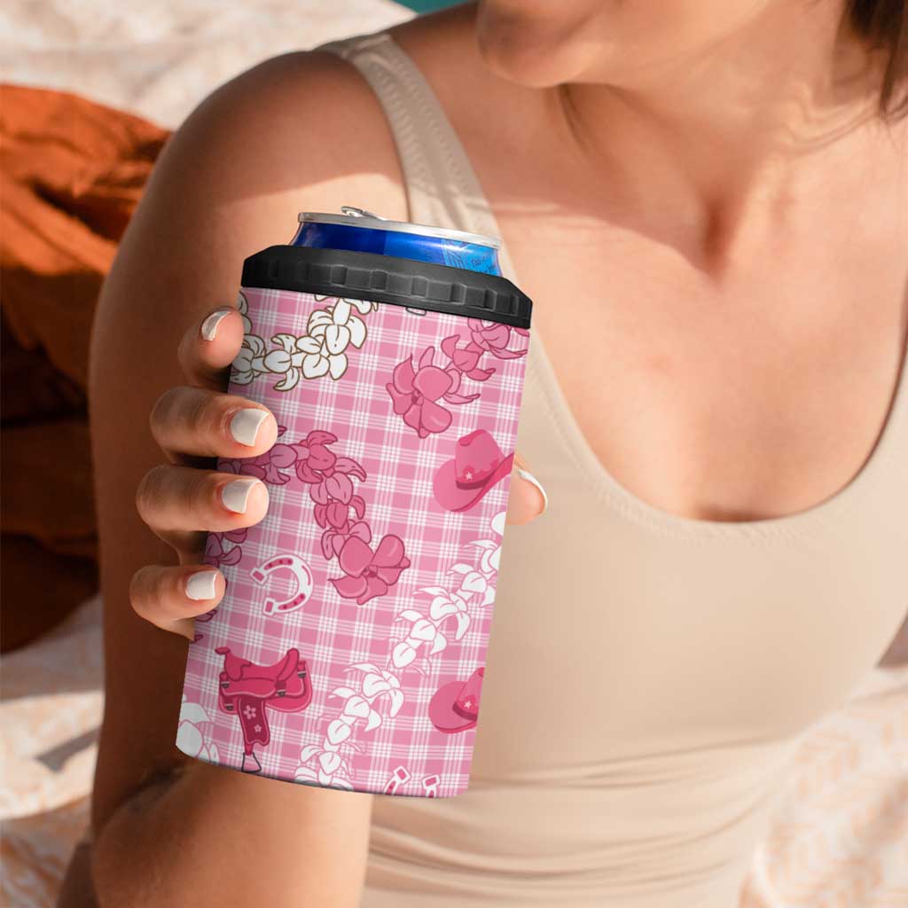Paniolo Palaka Hawaiian Cowgirl 4 in 1 Can Cooler Tumbler - Polynesian Pride