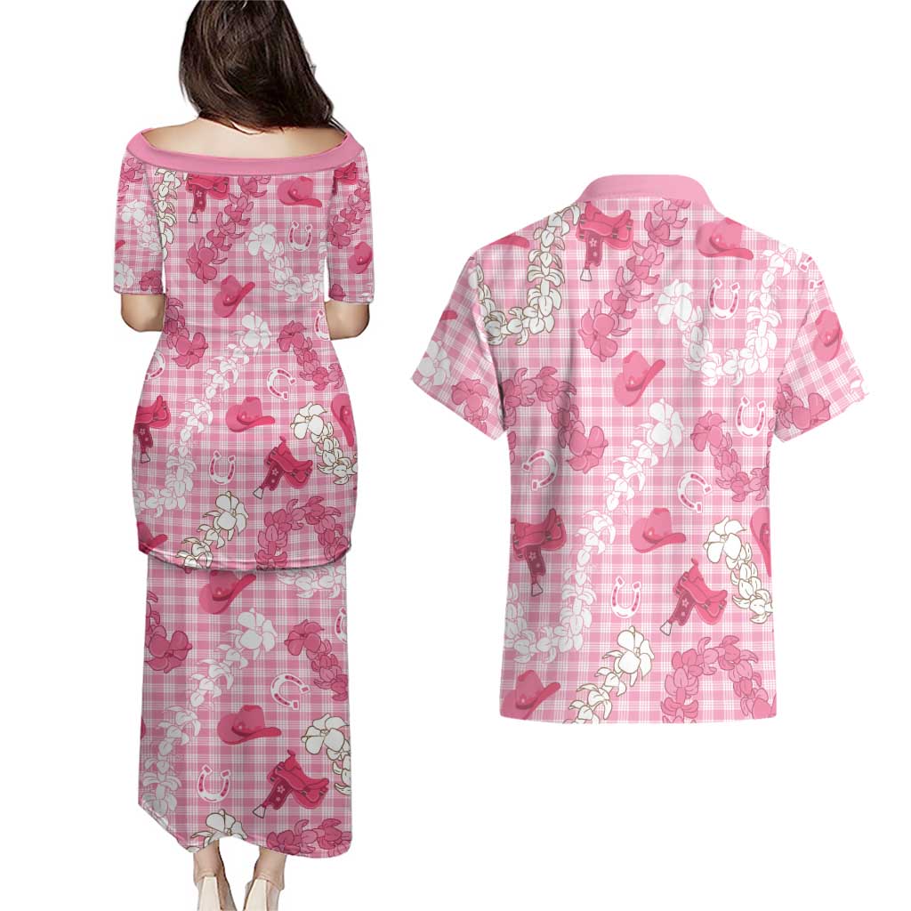 Paniolo Palaka Hawaiian Cowgirl Couples Matching Puletasi and Hawaiian Shirt LT9 - Polynesian Pride