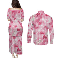 Paniolo Palaka Hawaiian Cowgirl Couples Matching Puletasi and Long Sleeve Button Shirt - Polynesian Pride