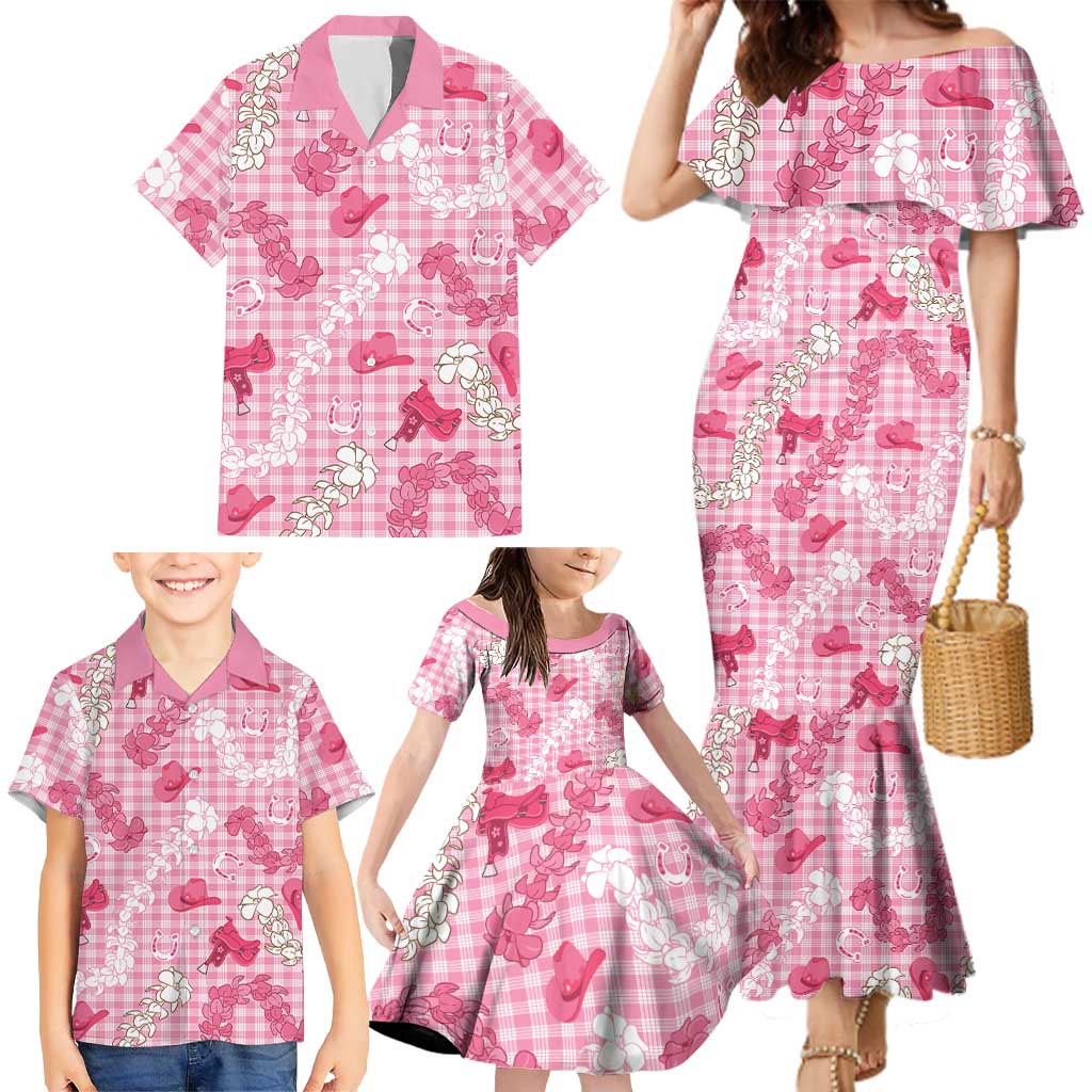 Paniolo Palaka Hawaiian Cowgirl Family Matching Mermaid Dress and Hawaiian Shirt - Polynesian Pride