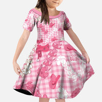 Paniolo Palaka Hawaiian Cowgirl Family Matching Tank Maxi Dress and Hawaiian Shirt LT9 Daughter's Dress Pink - Polynesian Pride