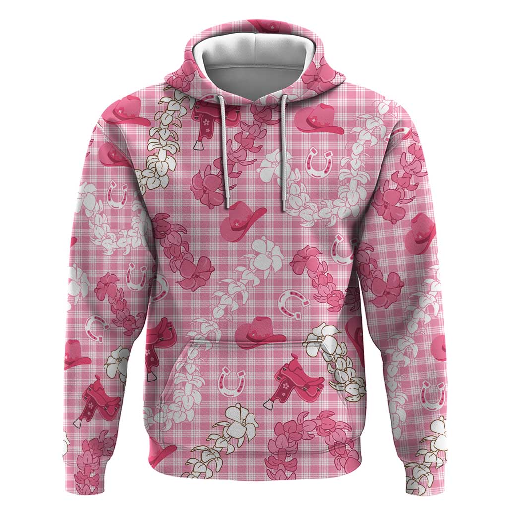 Paniolo Palaka Hawaiian Cowgirl Hoodie LT9 Pullover Hoodie Pink - Polynesian Pride