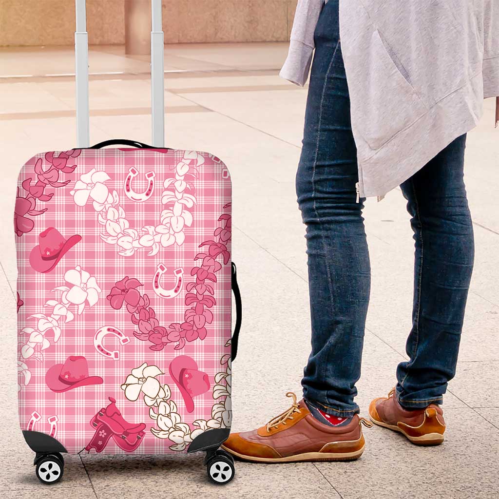 Paniolo Palaka Hawaiian Cowgirl Luggage Cover LT9 Pink - Polynesian Pride