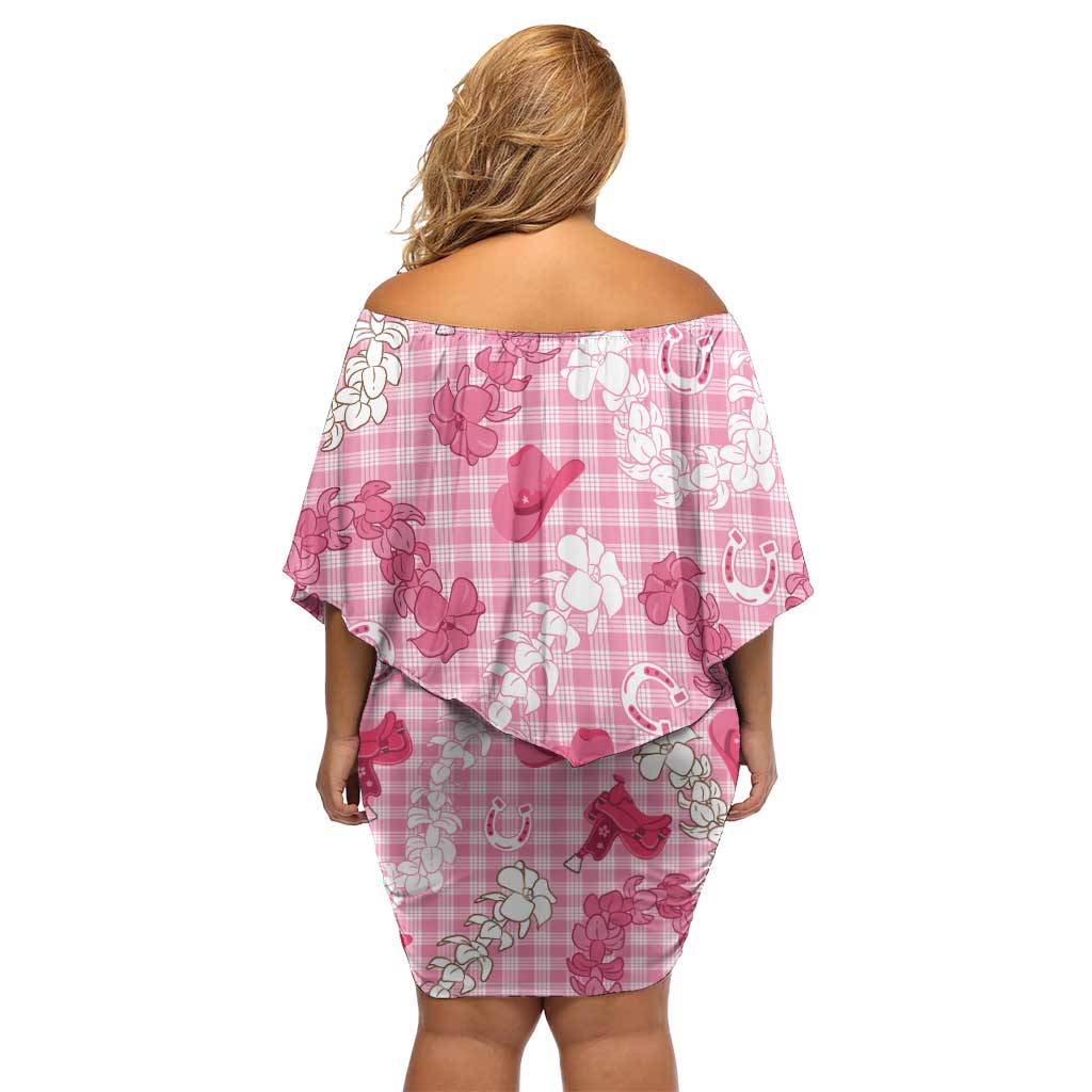 Paniolo Palaka Hawaiian Cowgirl Off Shoulder Short Dress LT9 - Polynesian Pride
