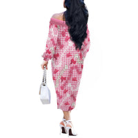 Paniolo Palaka Hawaiian Cowgirl Off The Shoulder Long Sleeve Dress LT9 - Polynesian Pride