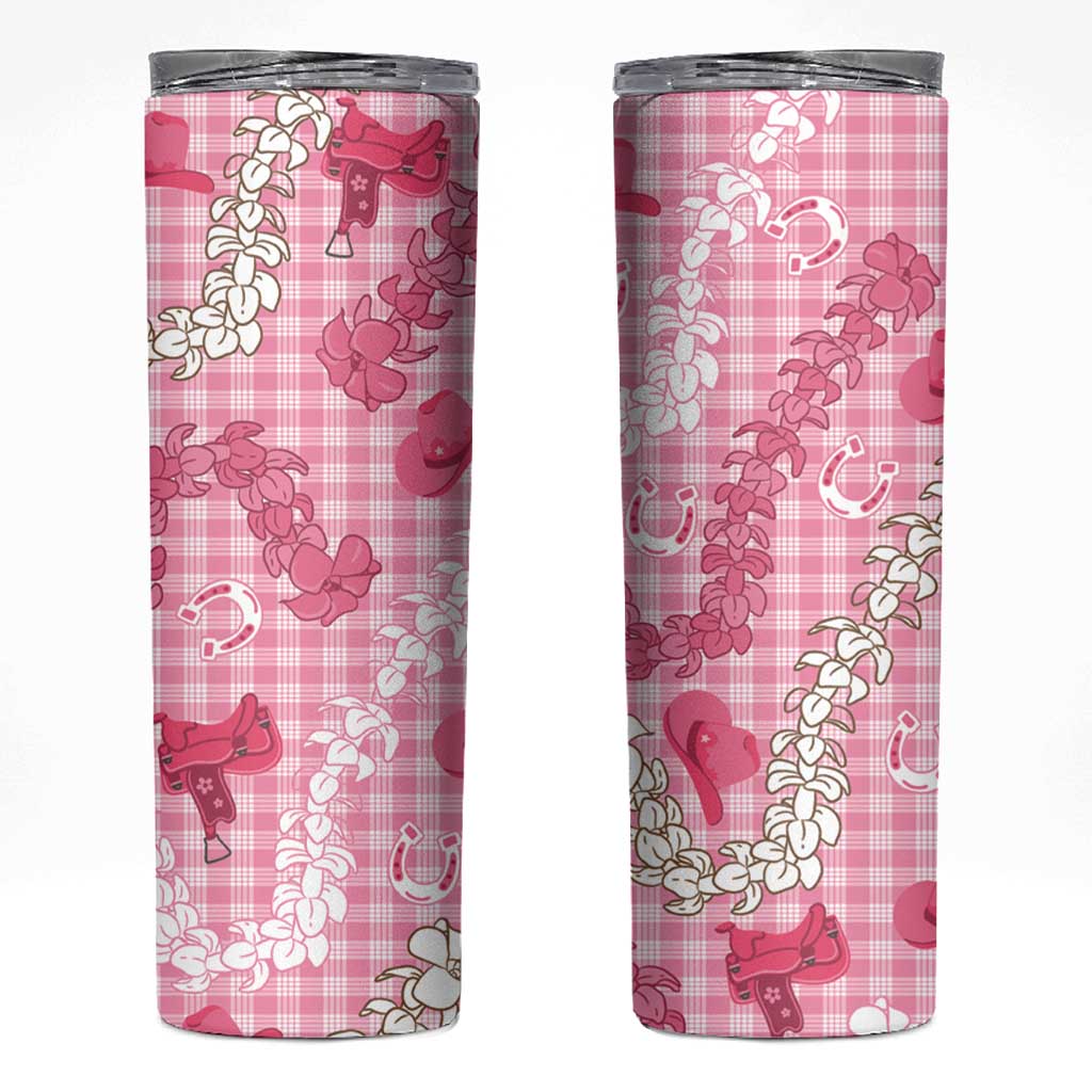 Paniolo Palaka Hawaiian Cowgirl Skinny Tumbler LT9 Pink - Polynesian Pride
