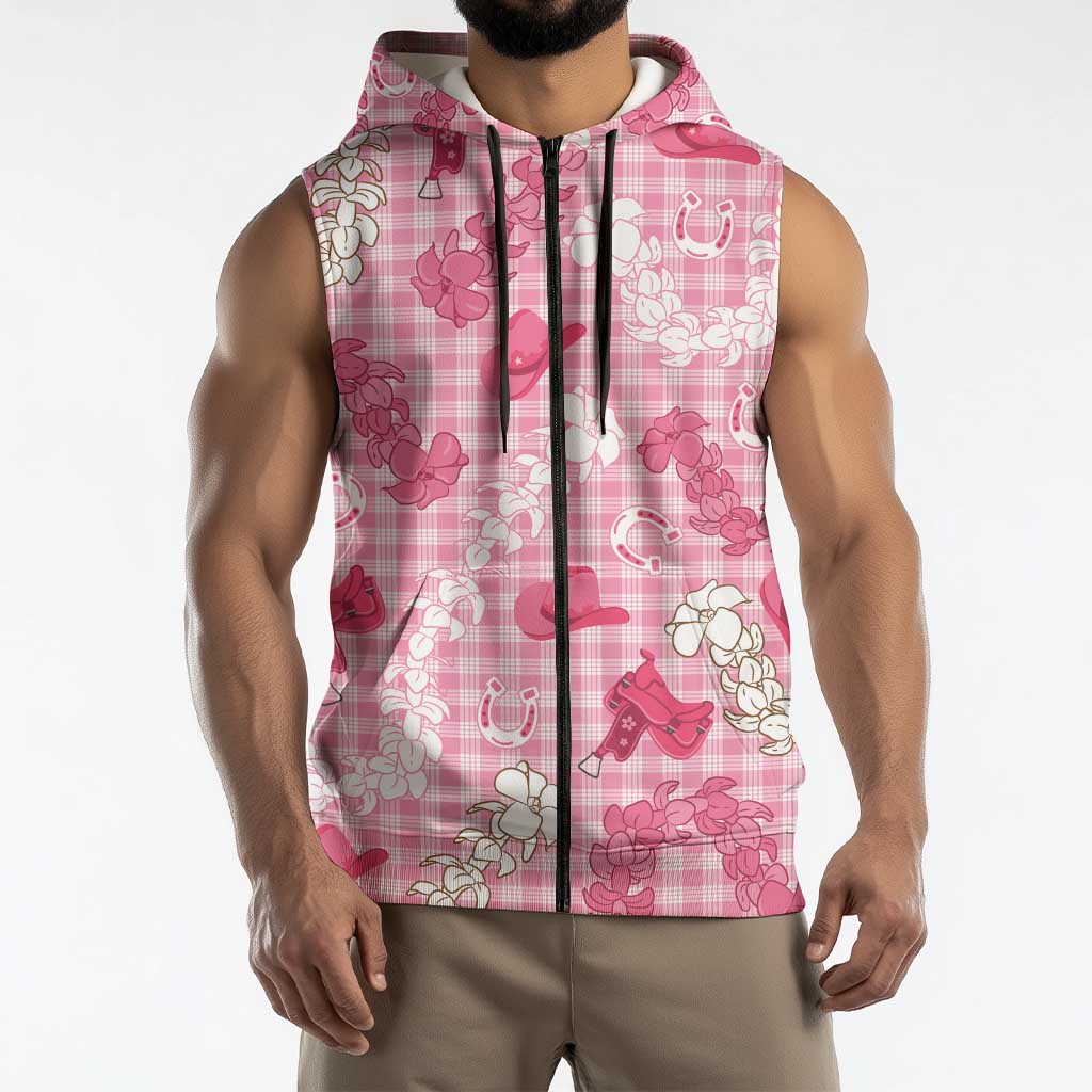 Paniolo Palaka Hawaiian Cowgirl Sleeveless Zip Hoodie - Polynesian Pride
