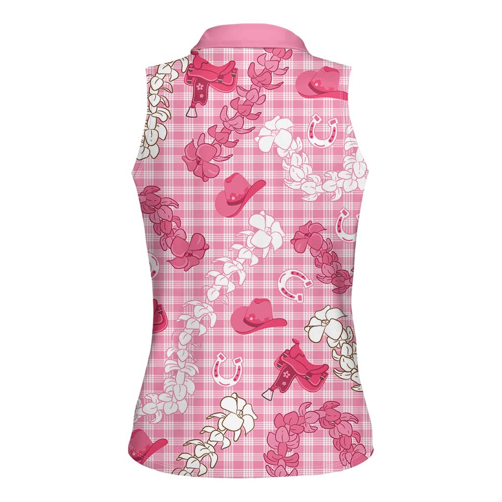 Paniolo Palaka Hawaiian Cowgirl Women Sleeveless Polo Shirt LT9 - Polynesian Pride