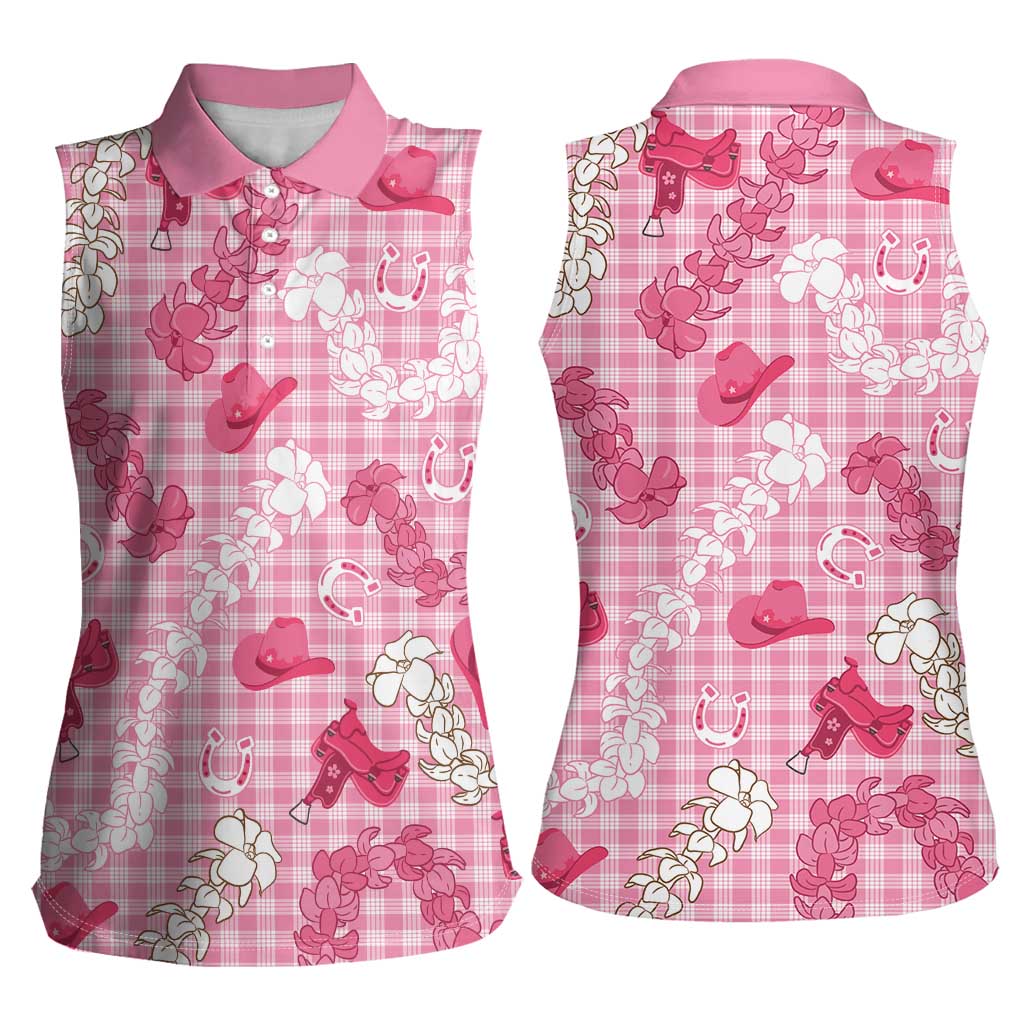 Paniolo Palaka Hawaiian Cowgirl Women Sleeveless Polo Shirt LT9 - Polynesian Pride