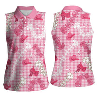 Paniolo Palaka Hawaiian Cowgirl Women Sleeveless Polo Shirt LT9 - Polynesian Pride