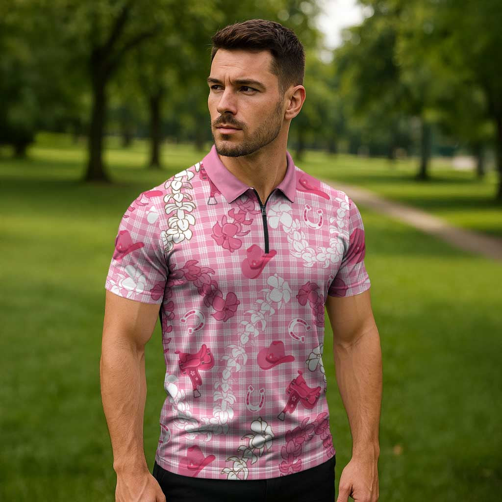 Paniolo Palaka Hawaiian Cowgirl Zipper Polo Shirt - Polynesian Pride