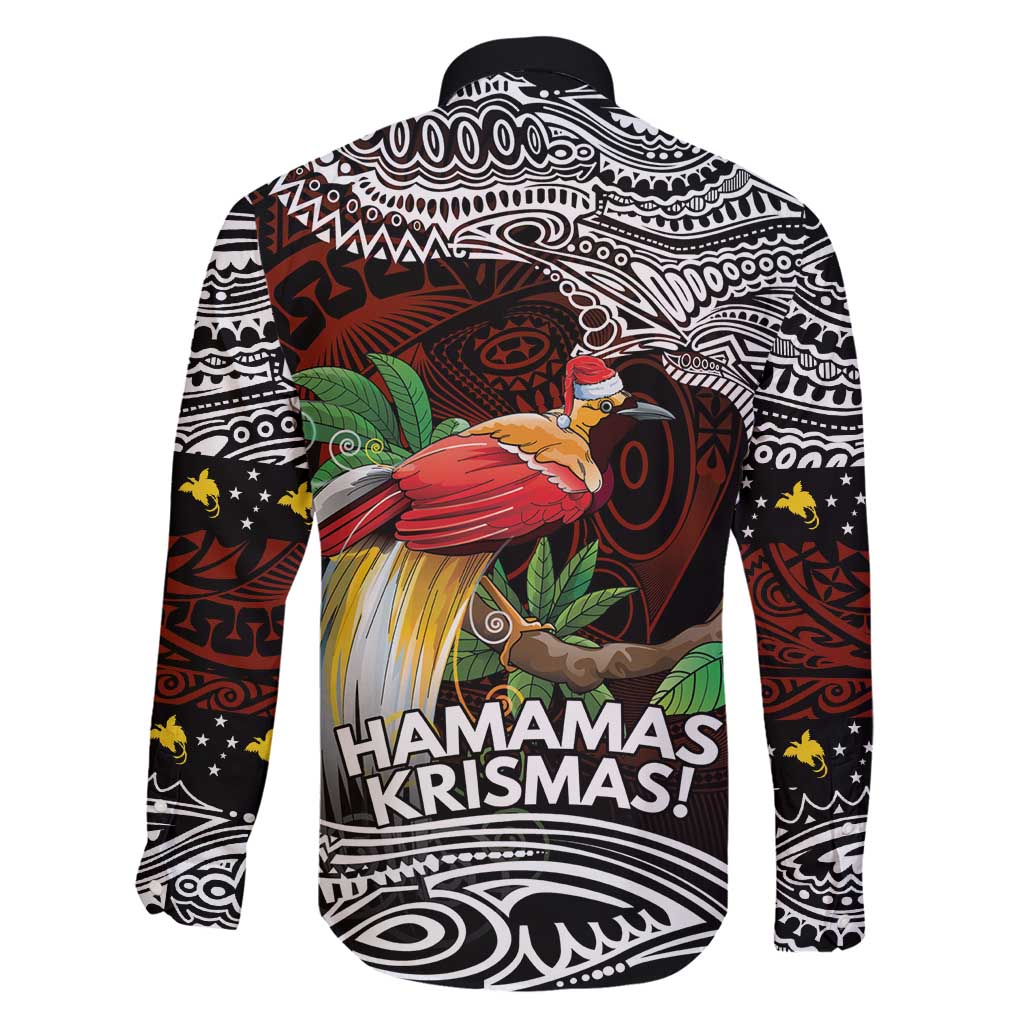 Papua New Guinea Christmas Family Matching Long Sleeve Bodycon Dress and Hawaiian Shirt - Polynesian Pride