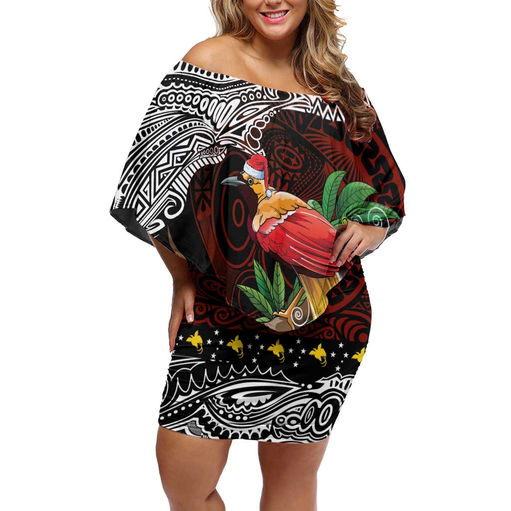 Papua New Guinea Christmas Family Matching Off Shoulder Short Dress and Hawaiian Shirt - Polynesian Pride