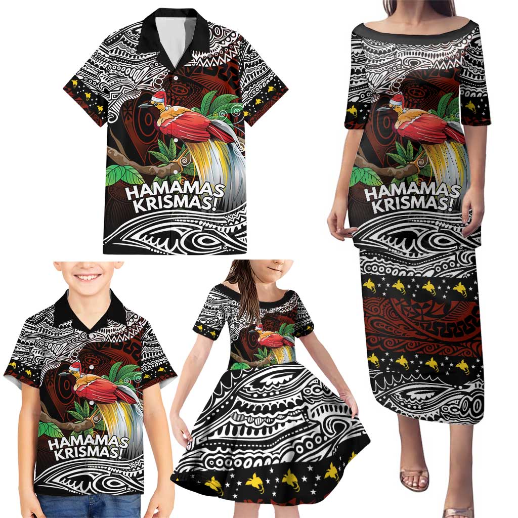 Papua New Guinea Christmas Family Matching Puletasi and Hawaiian Shirt - Polynesian Pride